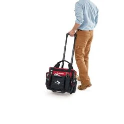 Husky 14 In. Rolling Tool Tote Bag -Husky Tools Shop red and black husky tool bags gp 44316an13 44 1000