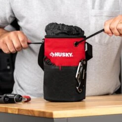 Husky 5 In. 10 Pocket Utility Sack Tool Bag -Husky Tools Shop red black husky tool bags hd50200 th 76 1000