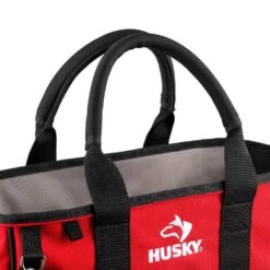 Husky 14 In. 15 Pocket Open Top Supply Tool Bag -Husky Tools Shop red black husky tool bags hd60014 th c3 1000