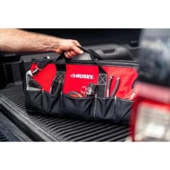 Husky 24 In. 16 Pocket Zippered Tool Bag -Husky Tools Shop red black husky tool bags hd60024 th 31 1000