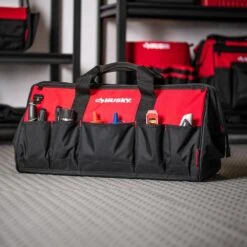 Husky 24 In. 16 Pocket Zippered Tool Bag -Husky Tools Shop red black husky tool bags hd60024 th 76 1000