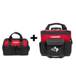 Husky 14 In. Rolling Tool Bag With Stackable 12 In. Tool Bag