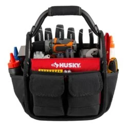 Husky 10 In. 15 Pocket Open Top Tool Bag -Husky Tools Shop red black husky tool bags hd70010 th 40 1000