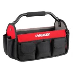 Husky 17 In. 18 Pocket Open Top Tool Bag -Husky Tools Shop red black husky tool bags hd70017 th 1d 1000