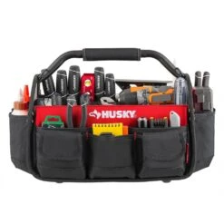 Husky 17 In. 18 Pocket Open Top Tool Bag -Husky Tools Shop red black husky tool bags hd70017 th 40 1000