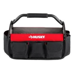 Husky 17 In. 18 Pocket Open Top Tool Bag -Husky Tools Shop red black husky tool bags hd70017 th 77 1000