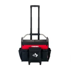 Husky 18 In. Rolling Open Tote Tool Bag With Extended Handle -Husky Tools Shop red black husky tool bags hdroller th 1d 1000