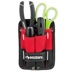 Husky 5 In. 3-Pocket Clip On Tool Belt Pouch -Husky Tools Shop red black husky tool belts hd54183 th 40 1000