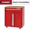 Husky Ready-to-Assemble 24-Gauge Steel 1-Drawer 2-Door Garage Base Cabinet In Red (28 In. W X 32.8 In. H X 18.3 In. D) -Husky Tools Shop red husky free standing cabinets g2801br us 64 1000