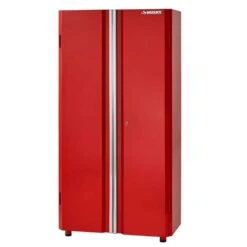 Husky Ready-to-Assemble 24-Gauge Steel Freestanding Garage Cabinet In Red (36.6 In. W X 72 In. H X 18.3 In. D)