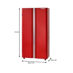 Husky Ready-to-Assemble 24-Gauge Steel Freestanding Garage Cabinet In Red (36.6 In. W X 72 In. H X 18.3 In. D) -Husky Tools Shop red husky free standing cabinets g3602tr us a0 1000