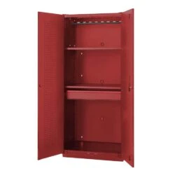 Husky Heavy Duty 36 In. W X 81 In. H X 24 In. D 20-Gauge 3-Shelf Steel Freestanding Garage Storage Cabinet In Red -Husky Tools Shop red husky free standing cabinets ha3f362481 vr 1d 1000