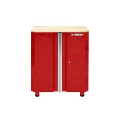 Husky Ready-to-Assemble 23-gauge Steel 2-Door Garage Base Cabinet In Red (28 In. W X 32 In. H X 18 In. D) -Husky Tools Shop red husky free standing cabinets home28xdb22 fa 1000