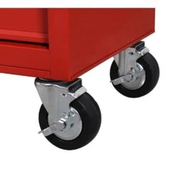 Husky 42 In. W X 18.1 In. D 8-Drawer Red Mobile Workbench Cabinet With Solid Wood Top -Husky Tools Shop red husky mobile workbenches h42mwc8red c3 1000