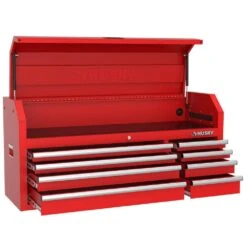 Husky Modular Tool Storage 52 In. W Standard Duty Red Mobile Workbench Cabinet With 8-Drawer Top Tool Chest -Husky Tools Shop red husky mobile workbenches h52modsuite1red 1f 1000