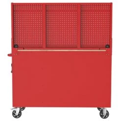 Husky Modular Tool Storage 52 In. W Standard Duty Red Mobile Workbench Cabinet With Pegboard -Husky Tools Shop red husky mobile workbenches h52modsuite2red 66 1000