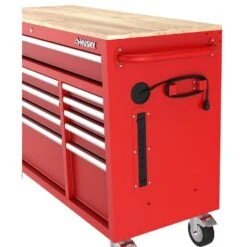 Husky Modular Tool Storage 72 In. W Standard Duty Red Mobile Workbench Cabinet With 20 In. Side Locker -Husky Tools Shop red husky mobile workbenches h52modsuite7red 76 1000