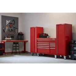 Husky Modular Tool Storage 92 In. W Standard Duty Red Mobile Workbench Cabinet With (2) 20 In. Side Lockers 15 Husky Modular Tool Storage 92 In. W Standard Duty Red Mobile Workbench Cabinet With (2) 20 In. Side Lockers -Husky Tools Shop red husky mobile workbenches h52modsuite8red 66 1000