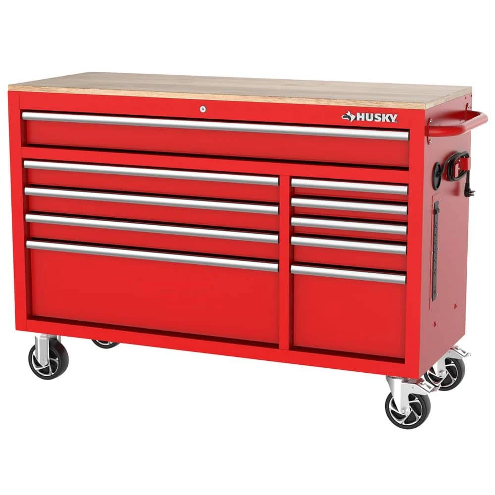 Husky Modular Tool Storage 92 In. W Standard Duty Red Mobile Workbench Cabinet With (2) 20 In. Side Lockers 8 Husky Modular Tool Storage 92 In. W Standard Duty Red Mobile Workbench Cabinet With (2) 20 In. Side Lockers - Image 6