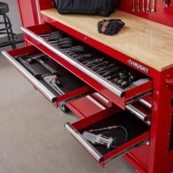 Husky Modular Tool Storage 52 In. W X 20 In. D Standard Duty Red Mobile Workbench Cabinet -Husky Tools Shop red husky mobile workbenches h52mwc10modred 66 1000