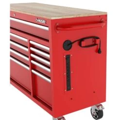 Husky Modular Tool Storage 52 In. W X 20 In. D Standard Duty Red Mobile Workbench Cabinet -Husky Tools Shop red husky mobile workbenches h52mwc10modred c3 1000