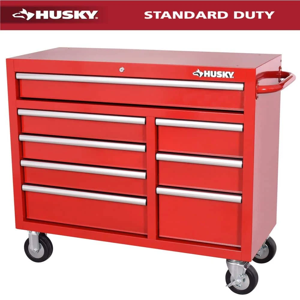Husky Standard Duty 42 In. 8-Drawer Red Rolling Tool Cabinet 3 Husky Standard Duty 42 In. 8-Drawer Red Rolling Tool Cabinet