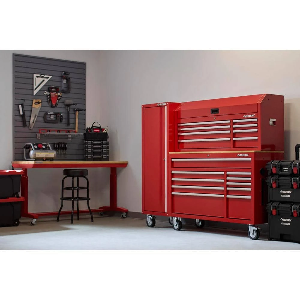 Husky Modular Tool Storage 52 In. W X 16 In. D Standard Duty Red Top Tool Chest 7 Husky Modular Tool Storage 52 In. W X 16 In. D Standard Duty Red Top Tool Chest - Image 5