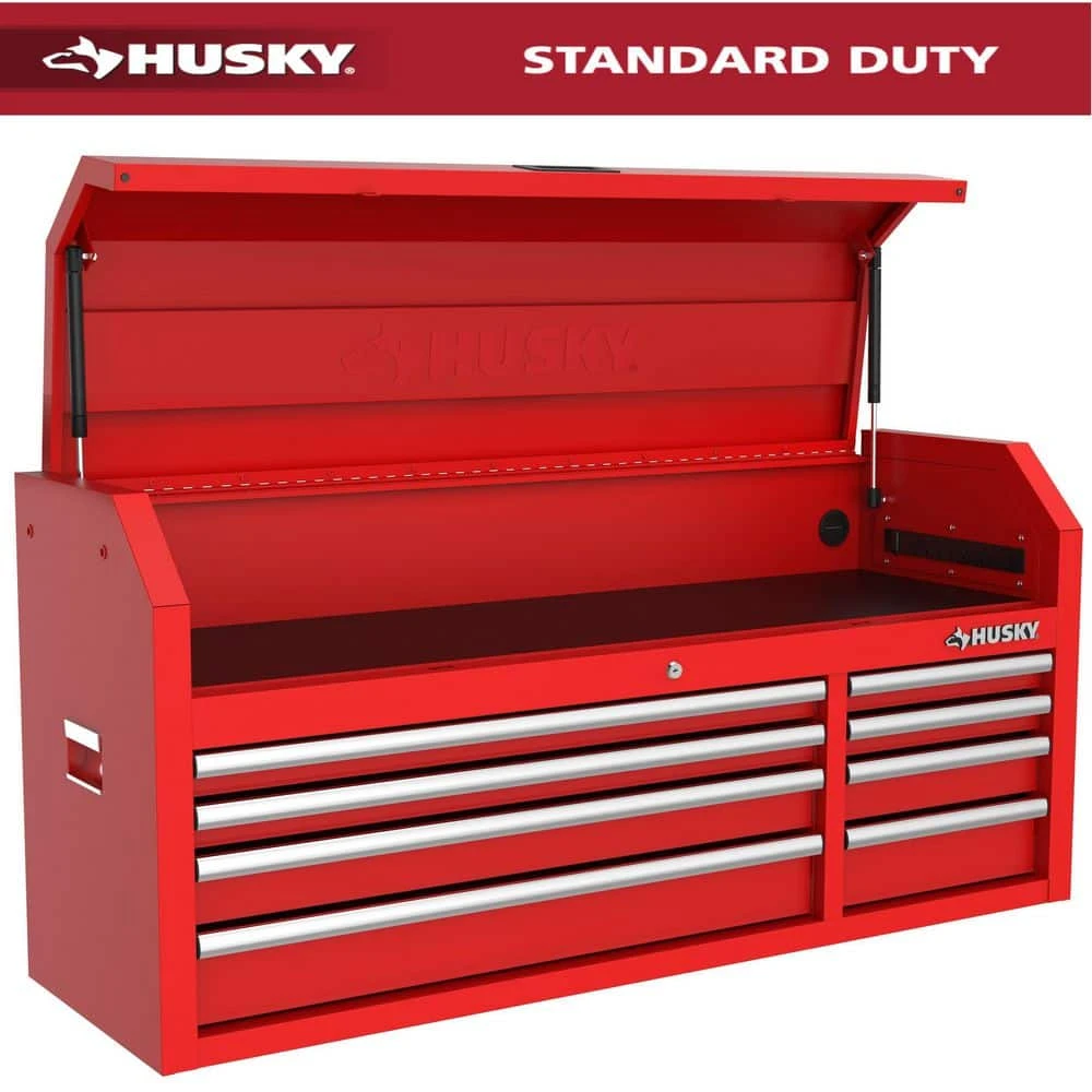 Husky Modular Tool Storage 52 In. W X 16 In. D Standard Duty Red Top Tool Chest 3 Husky Modular Tool Storage 52 In. W X 16 In. D Standard Duty Red Top Tool Chest