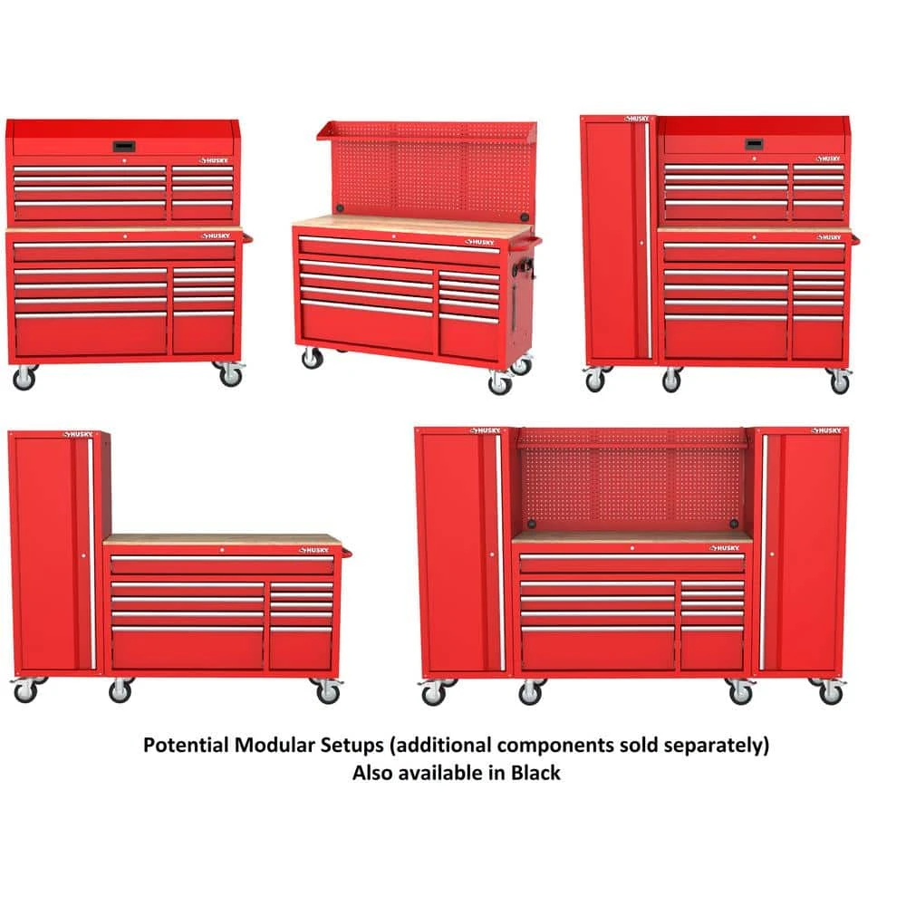 Husky Modular Tool Storage 52 In. W X 16 In. D Standard Duty Red Top Tool Chest 16 Husky Modular Tool Storage 52 In. W X 16 In. D Standard Duty Red Top Tool Chest - Image 14