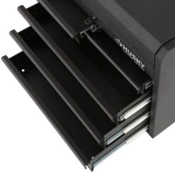 Husky 26 In. W X 16 In. D Standard Duty 5-Drawer Top Tool Chest In Textured Black -Husky Tools Shop rust resistant textured black powder coat paint finish husky top tool chests h26ch5tb 1f 1000