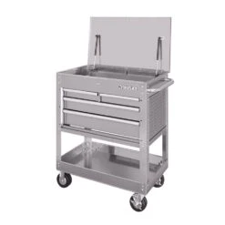 Husky 33 In. 4-Drawer Stainless Steel Mechanics Cart -Husky Tools Shop stainless steel tool carts houc3304jx1 a0 1000