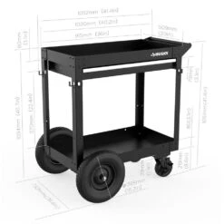 Husky 36 In. 1-Drawer 2-Tray Black All-Terrain Rolling Utility Cart -Husky Tools Shop textured black husky tool carts houtdoorcart 76 1000