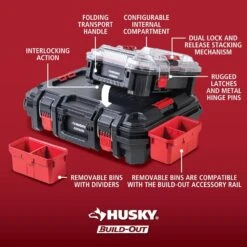 Husky Build-Out Modular Tool Storage 6-Compartment Deep Organizer 17 Husky Build-Out Modular Tool Storage 6-Compartment Deep Organizer -Husky Tools Shop transparent and vintage red and black husky modular tool storage systems hky22846st 1f 1000