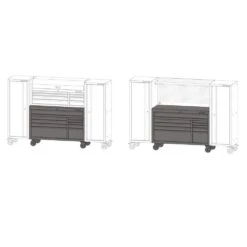 Husky Modular Tool Storage 52 In. W White Mobile Workbench Cabinet -Husky Tools Shop white husky mobile workbenches h52mwc10modwht 31 1000