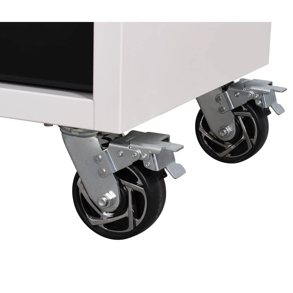 Husky Limited Edition 61 In. W X 23 In. D 11-Drawer White Mobile Workbench Cabinet With Solid Wood Top 10 Husky Limited Edition 61 In. W X 23 In. D 11-Drawer White Mobile Workbench Cabinet With Solid Wood Top - Image 8