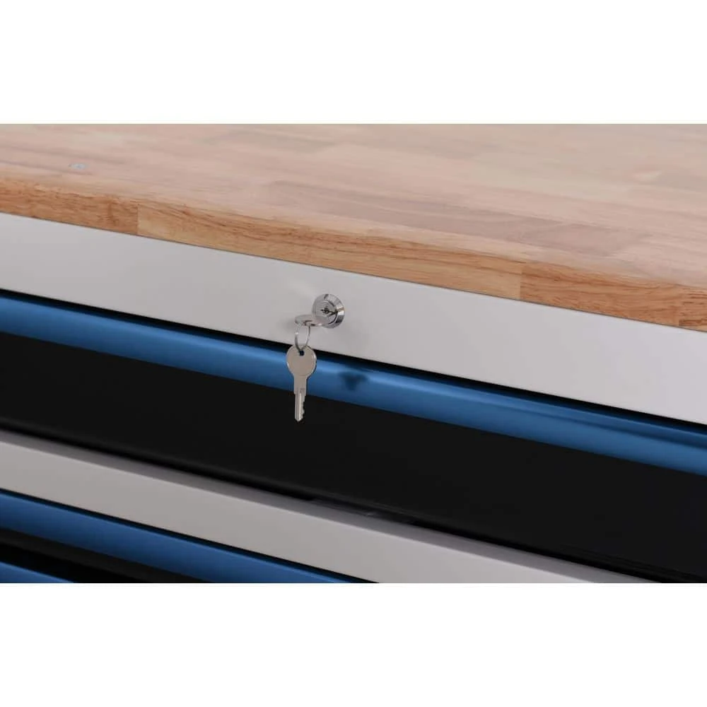 Husky Limited Edition 61 In. W X 23 In. D 11-Drawer White Mobile Workbench Cabinet With Solid Wood Top 12 Husky Limited Edition 61 In. W X 23 In. D 11-Drawer White Mobile Workbench Cabinet With Solid Wood Top - Image 10